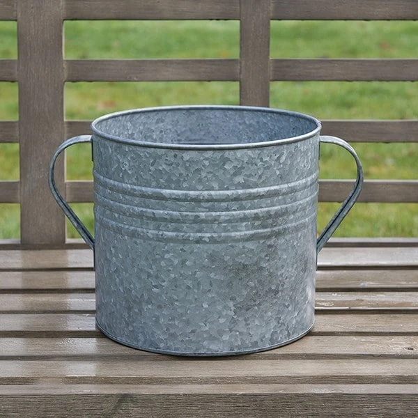 Galvanised Planter With Handles 2 Galvanised Planter With Handles - Image 2