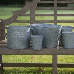 Galvanised Planter With Handles 7 Galvanised Planter With Handles -Garden & Outdoors pr2000026340 card4 lg