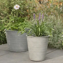 Ribbed Zinc Planter 13 Ribbed Zinc Planter -Garden & Outdoors pr2000028781 card4 lg