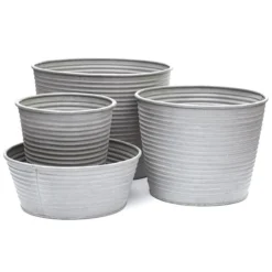 Ribbed Zinc Planter 14 Ribbed Zinc Planter -Garden & Outdoors pr2000028781 card5 lg