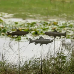 Antique Pewter Metal Trout Stake