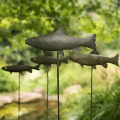 Antique Pewter Metal Trout Stake -Garden & Outdoors pr2000028881 card9 lg