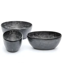 Rough Cast Aluminium Bowl - Charcoal Black -Garden & Outdoors pr2000028887 card5 lg