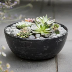 Rough Cast Aluminium Bowl - Charcoal Black -Garden & Outdoors pr2000028887 card7 lg