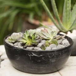 Rough Cast Aluminium Bowl - Charcoal Black -Garden & Outdoors pr2000028887 card8 lg