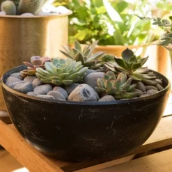 Rough Cast Aluminium Bowl - Charcoal Black -Garden & Outdoors pr2000028887 card9 lg