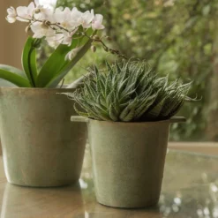 Cast Aluminium Pot Cover With Verdigris Patina -Garden & Outdoors pr2000031480 card9 lg