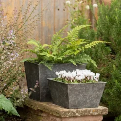 Dark Galvanised Square Planter