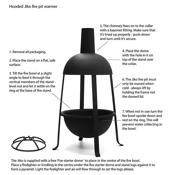 Hooded Jiko Fire Pit Warmer With FREE Fire Starter Dome 9 Hooded Jiko Fire Pit Warmer With FREE Fire Starter Dome - Image 9