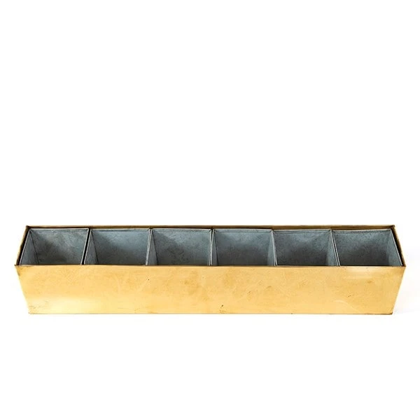 Brass Windowsill Tray With 6 Grow Pods 2 Brass Windowsill Tray With 6 Grow Pods - Image 2