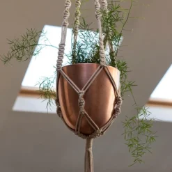 Macrame Hanger With Brushed Copper Pot 8 Macrame Hanger With Brushed Copper Pot -Garden & Outdoors pr2000038572 card4 lg