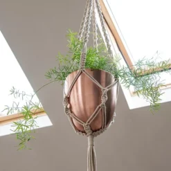 Macrame Hanger With Brushed Copper Pot 9 Macrame Hanger With Brushed Copper Pot -Garden & Outdoors pr2000038572 card5 lg