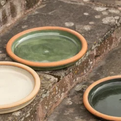 Glazed Terracotta Bird Bath Saucer - Oatmeal -Garden & Outdoors pr2000038881 card4 lg