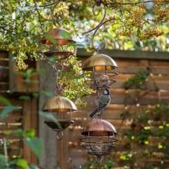 Brushed Brass Satellite Fat Ball Feeder 8 Brushed Brass Satellite Fat Ball Feeder -Garden & Outdoors pr2000040686 card3 lg