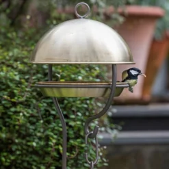 Brushed Brass Stake Bird Feeding Dome 5 Brushed Brass Stake Bird Feeding Dome -Garden & Outdoors pr2000040687 card3 lg