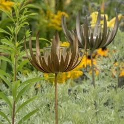 Flower Stake Tealight Holder - Antique Brass