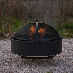 Fire Pit With Free Standing Cooking Grill - Stainless Steel Base -Garden & Outdoors pr2000041712 card5 lg
