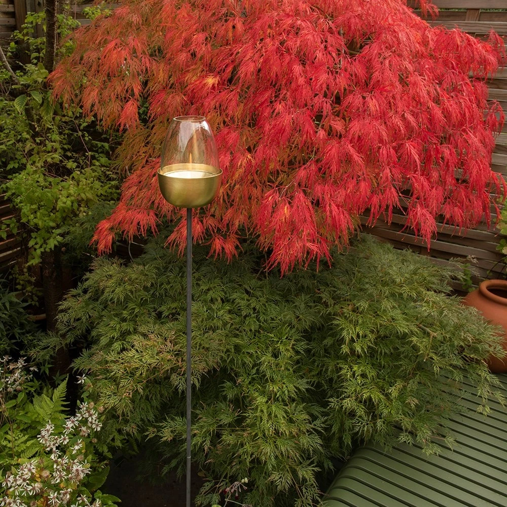 Tulip Stake Tealight Holder (adjustable Height) - Brushed Brass 2 Tulip Stake Tealight Holder (adjustable Height) - Brushed Brass - Image 2