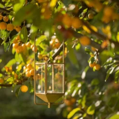 Hanging Tealight Lantern - Brass -Garden & Outdoors pr2000041742 card3 lg