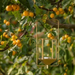 Hanging Tealight Lantern - Brass -Garden & Outdoors pr2000041742 card6 lg