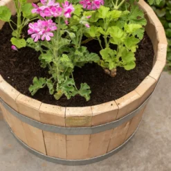Hardwood Barrel Planter 9 Hardwood Barrel Planter -Garden & Outdoors pr2000044967 card3 lg