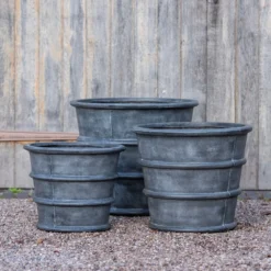 Greystoke Ribbed Planter - Aged Zinc -Garden & Outdoors pr2000046295 card3 lg