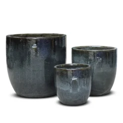 Glazed Ceramic Pot - Misty Black -Garden & Outdoors pr2000046301 card4 lg