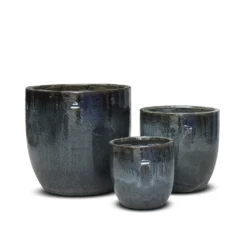 Glazed Ceramic Pot - Misty Black -Garden & Outdoors pr2000046301 card6 lg