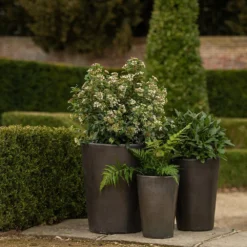 Glazed Terracotta Long Tom Pot - Matt Charcoal 7 Glazed Terracotta Long Tom Pot - Matt Charcoal -Garden & Outdoors pr2000046307 card3 lg