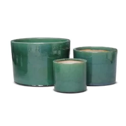 Glazed Ceramic Cylinder Crackle Green -Garden & Outdoors pr2000046309 card5 lg
