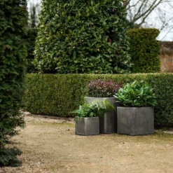 Cement Cube Pot - Waxed 12 Cement Cube Pot - Waxed -Garden & Outdoors pr2000046317 card6 lg