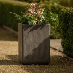 Tall Cement Cube Pot - Waxed -Garden & Outdoors pr2000046318 card4 lg