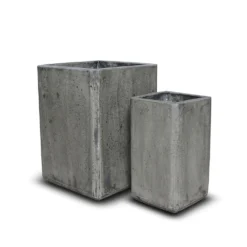 Tall Cement Cube Pot - Waxed -Garden & Outdoors pr2000046318 card6 lg