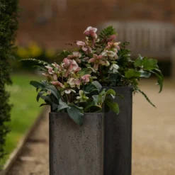 Tall Cement Cube Pot - Waxed -Garden & Outdoors pr2000046318 card7 lg