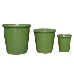 Glazed Ceramic Pot - Green 6 Glazed Ceramic Pot - Green -Garden & Outdoors pr2000046324 card3 lg