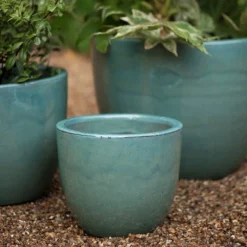 Glazed Terracotta Pot - Reef Blue 8 Glazed Terracotta Pot - Reef Blue -Garden & Outdoors pr2000046329 card3 lg