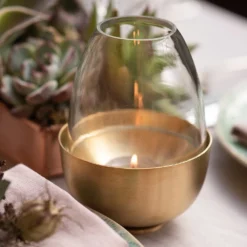 Tulip Tealight Holder - Brass -Garden & Outdoors pr2000046889 card4 lg