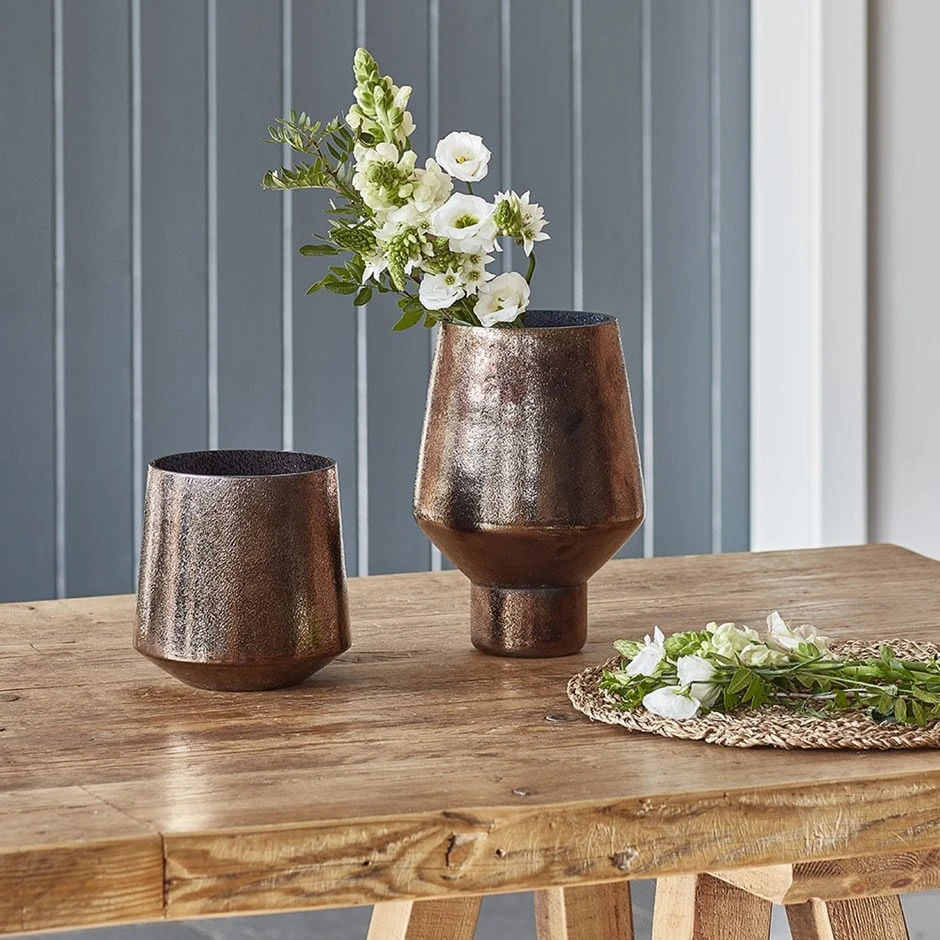 Glass Metallic Plant Pot - Bronze 1 Glass Metallic Plant Pot - Bronze