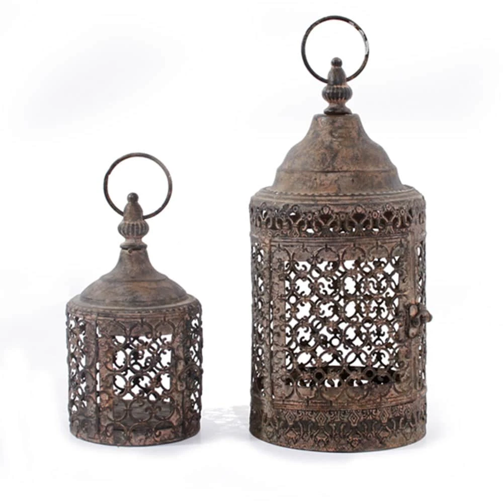 Metal Lanterns - Set Of 2 2 Metal Lanterns - Set Of 2 - Image 2