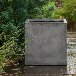 Square Terrace Planter - Weathered Cement -Garden & Outdoors pr2000048722 card3 lg