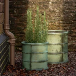Greenwich Barrel Planter - Verdigris -Garden & Outdoors pr2000048731 card8 lg